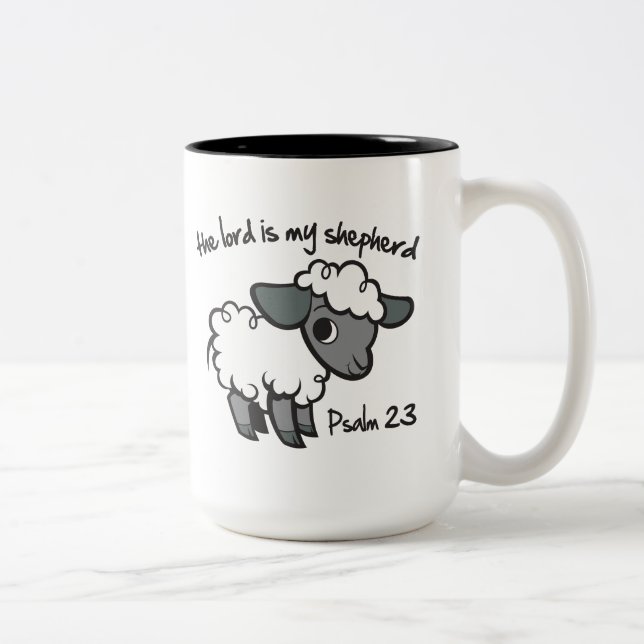 Der Lord ist mein Schäfer Zweifarbige Tasse (Rechts)