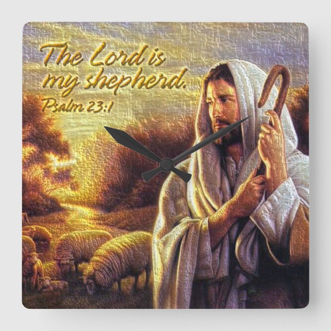 Der Lord ist meine Schäfer Psalm-23:1 Wanduhr (Vorderseite)