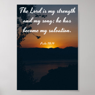 Der Lord ist meine Stärke und mein Lied - Bibel Poster