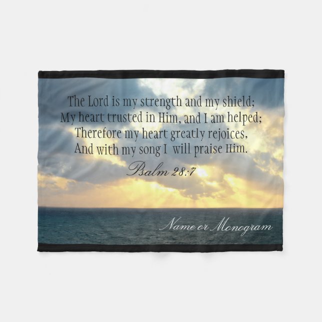 Der Lord ist meine Stärken-Psalm-christliche Bibel Fleecedecke (Vorderseite (Horizontal))