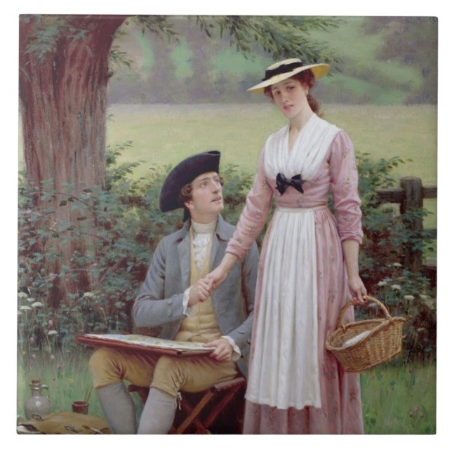 Der Lord von Burleigh, Tennyson, 1919 (Öl auf Fliese (Vorderseite)