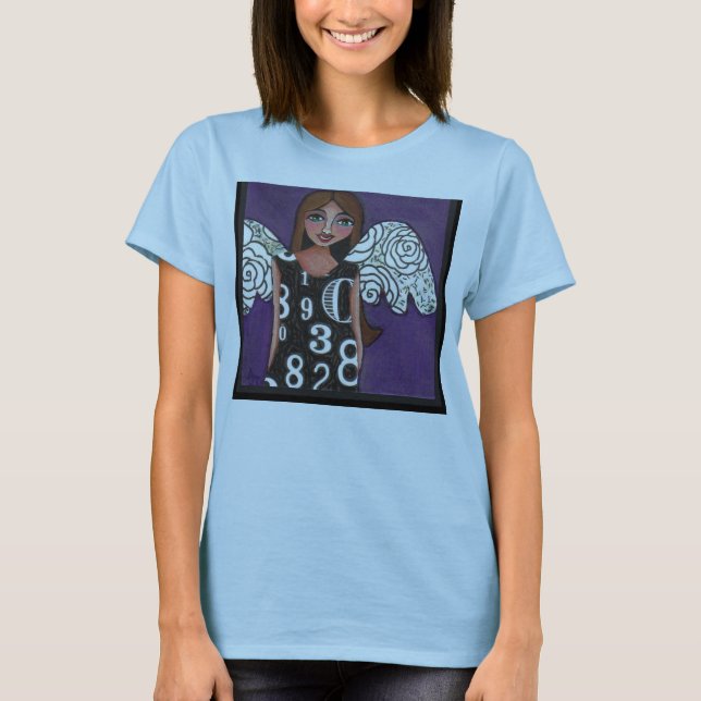 DER LOTTERIE-ENGEL - glücklicher Zahl-T - Shirt (Vorderseite)