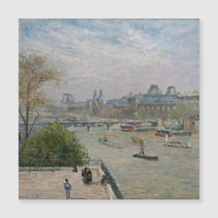 Der Louvre, Frühling  Camille Pissarro   Magnetkarte