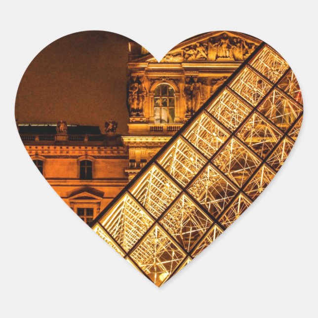 Der Louvre Herz-Aufkleber (Vorderseite)