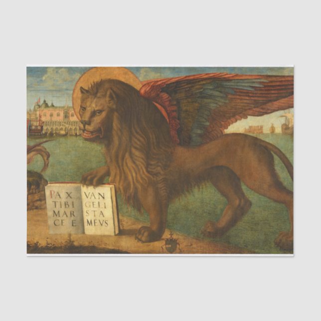 Der Löwe des Markuss, 1516 von Vittore Carpaccio Seidenpapier (Vorderseite)