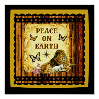 Der Löwe legt sich mit dem Lamm hin Poster