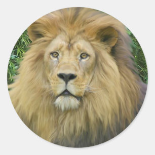 Der Löwe Runder Aufkleber
