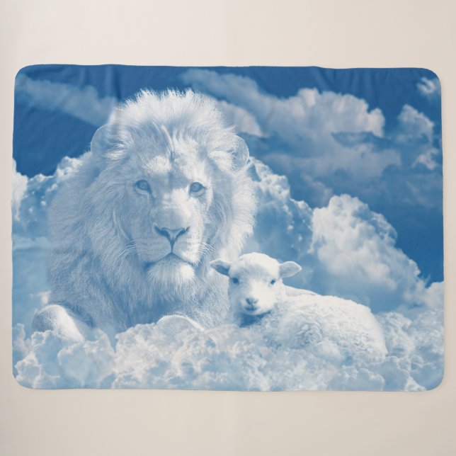 Der Löwe und das Lamm aus Wolken geformt Sherpadecke (Vorderseite (Horizontal))