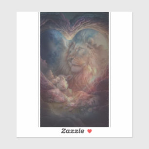 Der Löwe und die Aufkleber für das Lamm