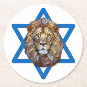 Der Löwe von Juda Runder Pappuntersetzer