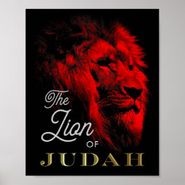 Der Löwe von Judah Black Red Gold Christlich Poster
