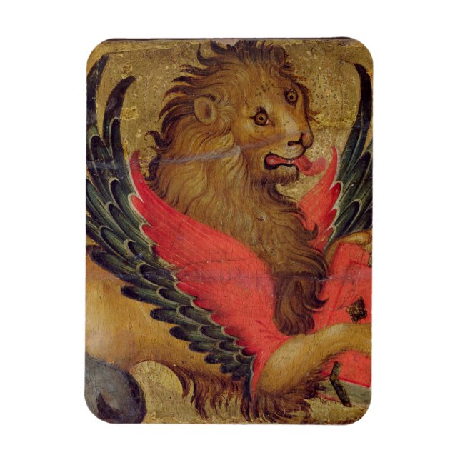 Der Löwe von St. Mark (Öl auf Tafel) Magnet (Vertikal)
