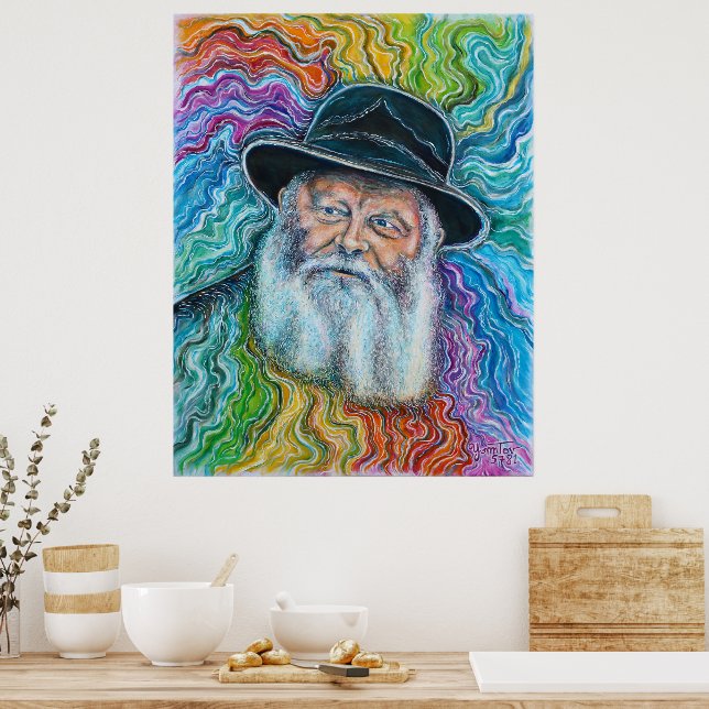 Der Lubavitcher Rebbe Rainbow Poster (Küche)