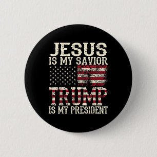 Der lustige amerikanische Jesus ist mein Retter Tr Button