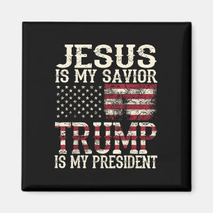 Der lustige amerikanische Jesus ist mein Retter Tr Magnet