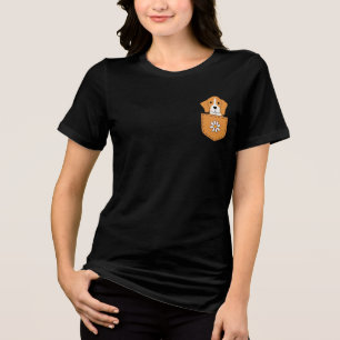 Der lustige Beagle in der Tasche Tri-Blend Shirt