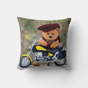 Der lustige Biker-Teddybär  - Kissen