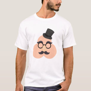 Der lustige Cartoon verschleiert das Gesicht. T-Shirt