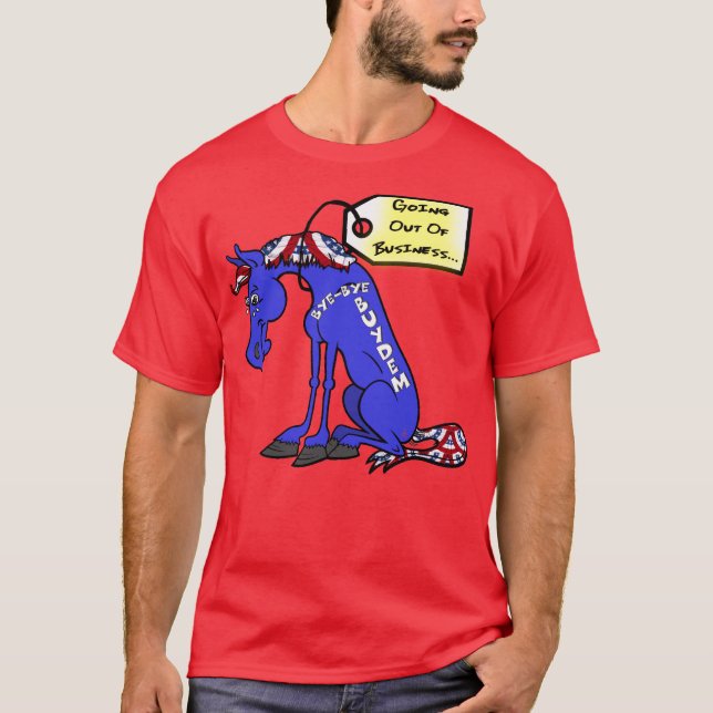 Der lustige Demokrat Donkey geht aus dem Geschäft T-Shirt (Vorderseite)