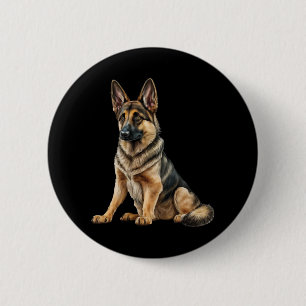 Der lustige deutsche Hirte Dog Kawaii. Button