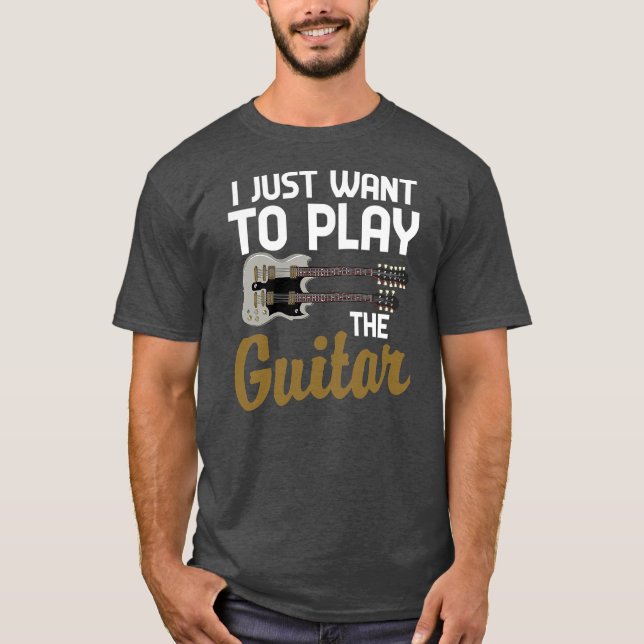 Der lustige Gitarrist Musiker, den ich gerade Gewo T-Shirt (Vorderseite)