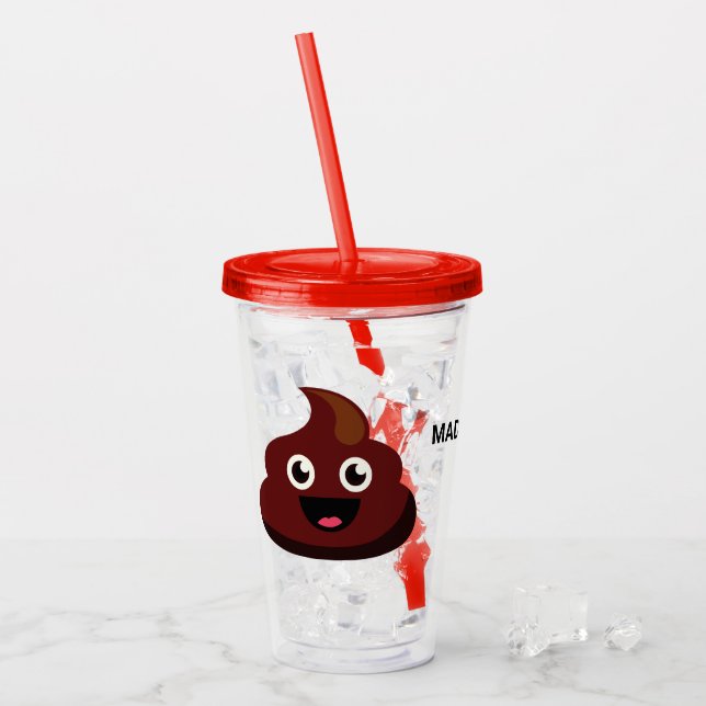 Der lustige individuelle Name kacken Trommeln Acryltrinkbecher (Vorderseite Ice)