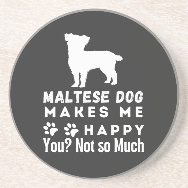 Der lustige Malteser Hund macht mich glücklich, ni Getränkeuntersetzer (Vorne)