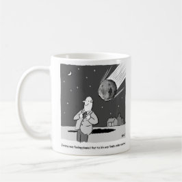 Der lustige Meteor trifft die Erde. Astronomie Kaffeetasse