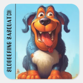 Der lustige Monster Hund: Slobbering Sasquatch Quadratischer Aufkleber