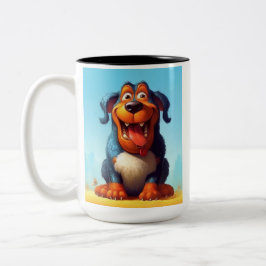 Der lustige Monster Hund: Slobbering Sasquatch Zweifarbige Tasse
