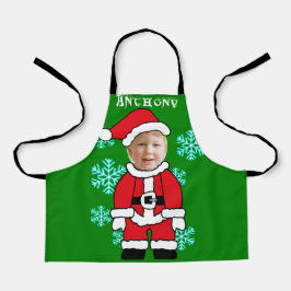 Der lustige personalisierte Weihnachtsmann steht i Schürze