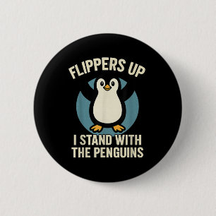 Der lustige Pinguin zieht mich hoch und steht mit  Button