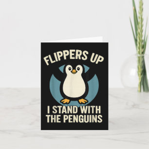 Der lustige Pinguin zieht mich hoch und steht mit Karte