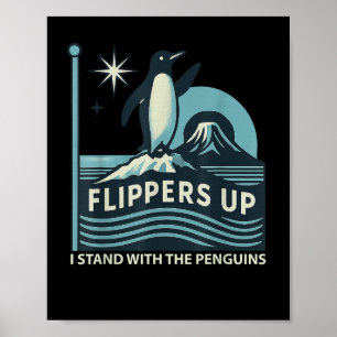 Der lustige Pinguin zieht mich hoch und steht mit  Poster