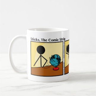 Der lustige Stickman Spin The Globe Tasse