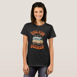 Der lustige Suchende-Hippy-Retro-Typografie-Camper T-Shirt