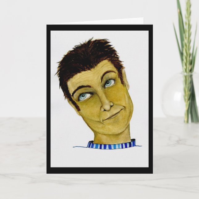 Der lustige Typ entweder die Windschutzscheibe ode Karte (Vorderseite)