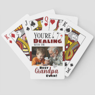 Der lustige Umgang mit dem Besten Großvater Ein Fo Spielkarten