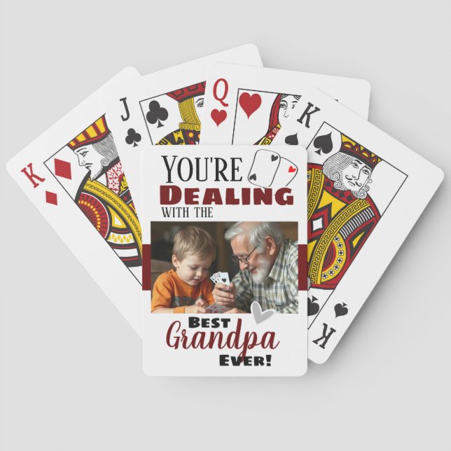 Der lustige Umgang mit dem Besten Großvater Ein Fo Spielkarten (Rückseite)