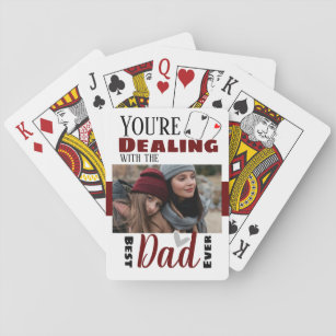 Der lustige Umgang mit dem Besten Vater Ein Foto Spielkarten