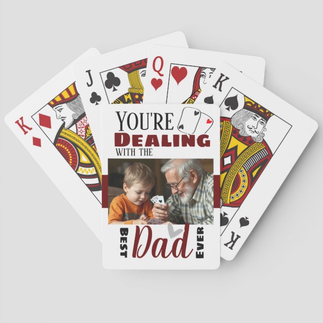 Der lustige Umgang mit dem Besten Vater Ein Foto Spielkarten (Rückseite)