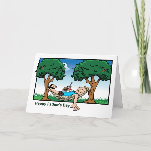 Der lustige Vater in der Hammock Cartoon Vathedart Karte (Vorderseite)