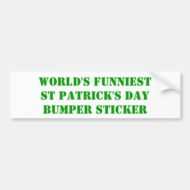 Der lustigste St. Patrick's Day Autoaufkleber (Vorne)