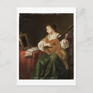 Der Lute Player (Öl auf der Tafel) Postkarte