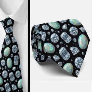 Der Luxusmann   Schwarze Smoking Diamant Opal Kraw Krawatte