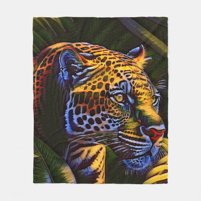 Der mächtige Jaguar - ein Dschungelräuber Fleecedecke (Vorderseite)