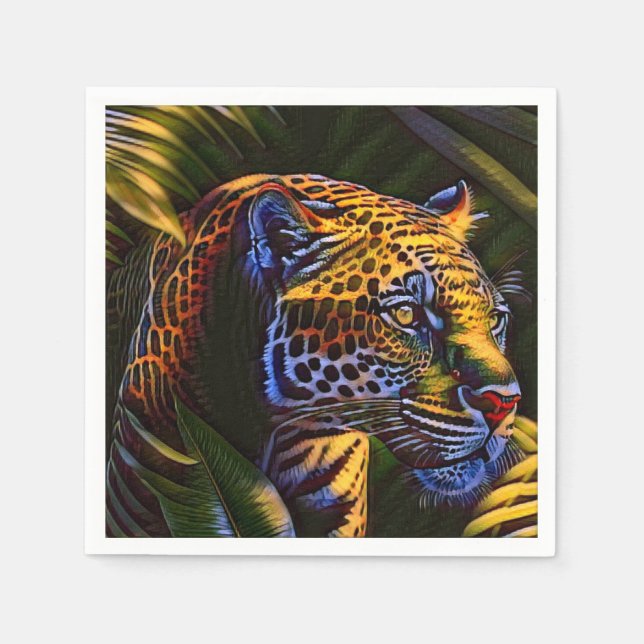 Der mächtige Jaguar - ein Dschungelräuber Serviette (Vorderseite)
