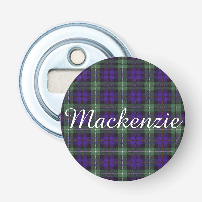 Der Mackenzie-Clan karierter schottischer Tartan Flaschenöffner (Vorderseite)