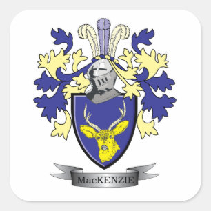Der Mackenzie-Familienwappen-Wappen Quadratischer Aufkleber