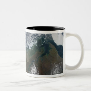 Der Mackenzie leert sich in der Mackenzie-Bucht Zweifarbige Tasse